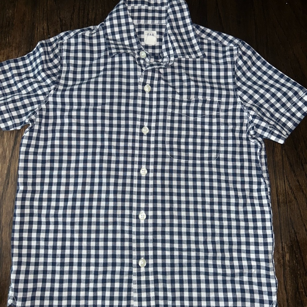 GAP Blue and White Casual Button Down Shirt